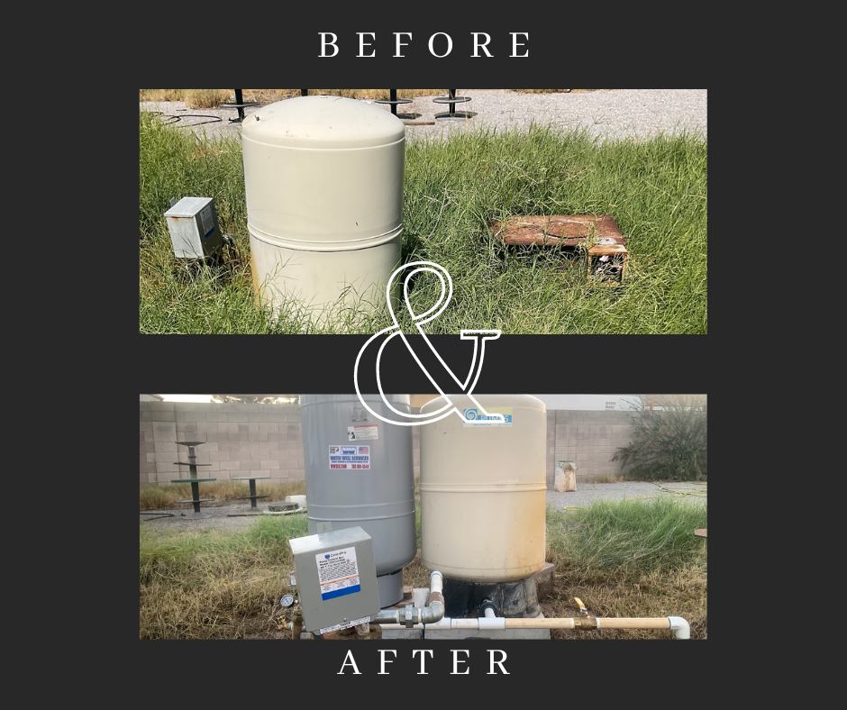 Before and after water well services.