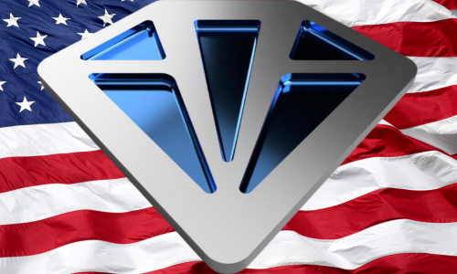 Blue Diamond Fabrication logo on American Flag